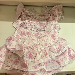 cute pink flower set- size small